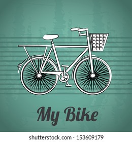 bicycle design over lineal background  vector illustration