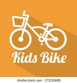bicycle design over  orange  background vector illustration  
