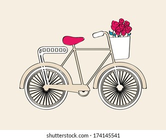 bicycle design over pink background vector illustration  
