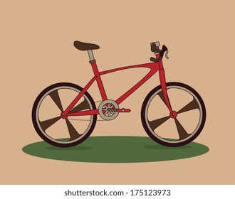 bicycle design over  pink background vector illustration  