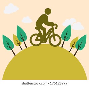 bicycle design over  pink  background vector illustration  