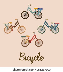 bicycle, design over, pink background, vector illustration.