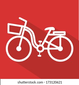 bicycle design over  red  background vector illustration  