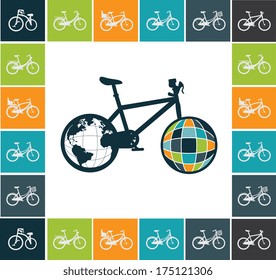 bicycle design over  white background vector illustration  