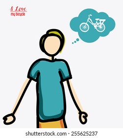 bicycle, desing over, white background, vector illustration.