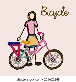 bicycle, desing over, white background, vector illustration.