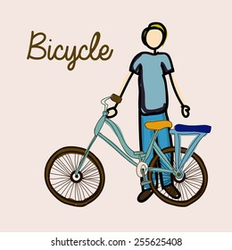 bicycle, desing over, white background, vector illustration.