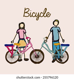 bicycle, desing over, white background, vector illustration.