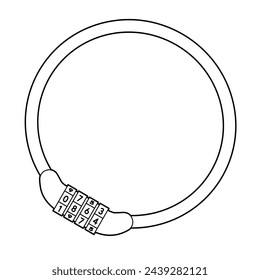 Bicycle dial wire lock.Vector illustration that is easy to edit.