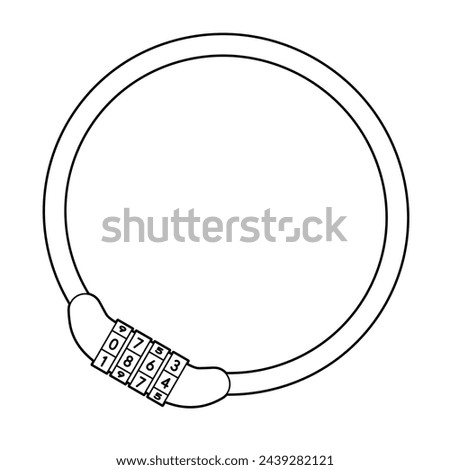 Bicycle dial wire lock.Vector illustration that is easy to edit.