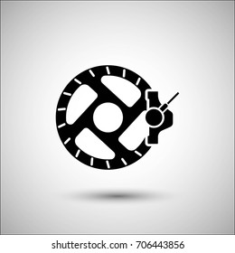 Bicycle disc brake Vector icon. More Icon in set.