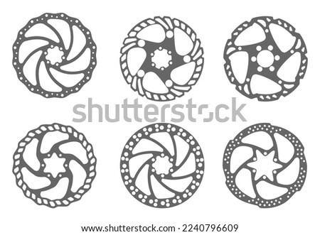 Bicycle disc brakes set, vector illustration
