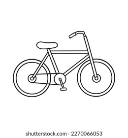 Bicycle doodle. Eco transport in sketch style. Vector illustration isolated on white background.