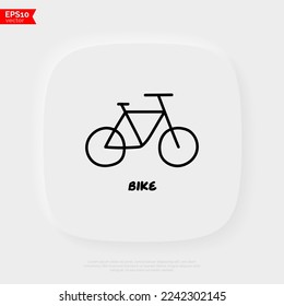 Bicycle doodle icon. Eco-friendly transport. Vector illustration.