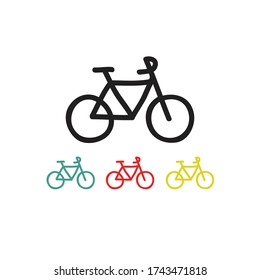 bicycle doodle icon, vector illustration