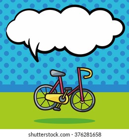 bicycle doodle, speech bubble