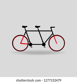 bicycle double vector icons