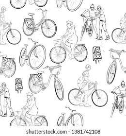 bicycle drawing vector silhouette  patterns