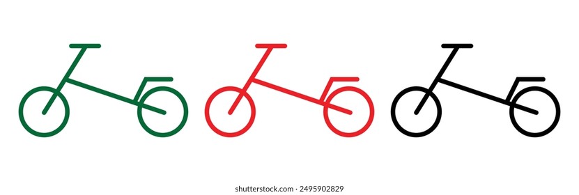  Bicycle with drop bars fast frame wheels pedals and seat simple line silhouette image. Biking flat sign logo. design eps 10
