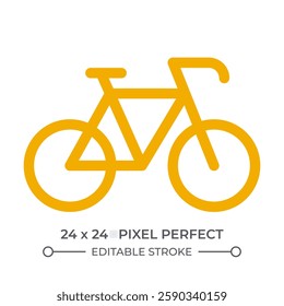 Bicycle duotone color ui icon. Eco friendly transport riding. Healthy lifestyle activity. CO2 emission reduce. Isolated vector illustration. Web design user interface element, pixel perfect