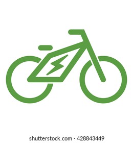 bicycle, ecobike, ecology green icons set on white background