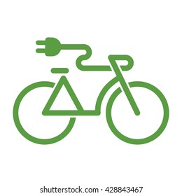 bicycle, ecobike, ecology green icons set on white background