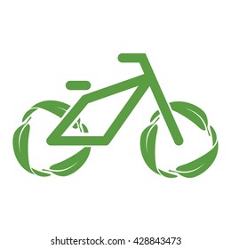 bicycle, ecobike, ecology green icons set on white background