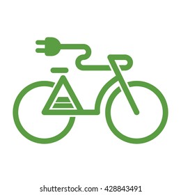 bicycle, ecobike, ecology green icons set on white background