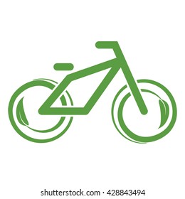 bicycle, ecobike, ecology green icons set on white background