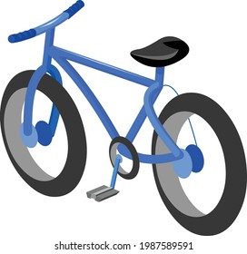Bicycle, Ecological Sport Transport, Pink Women Bike Side View Flat Vector Illustration vector illustration  