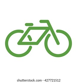 bicycle, ecology green icons set on white background