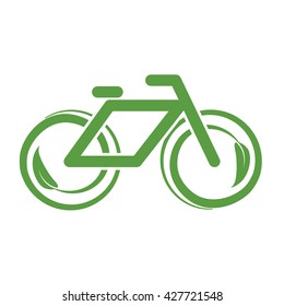 bicycle, ecology green icons set on white background