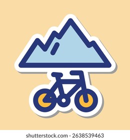 bicycle editable cartoon style sticker vector