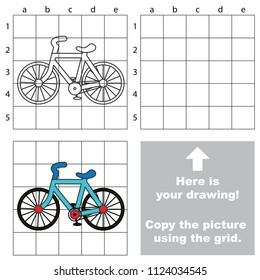 Bicycle, the educational game with simple game level. Copy the picture.