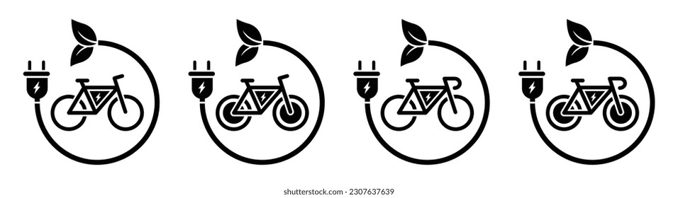 Bicycle Electric Energy Icon, Vector Illustration
