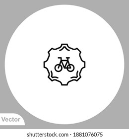 Bicycle emblem icon sign vector,Symbol, logo illustration for web and mobile