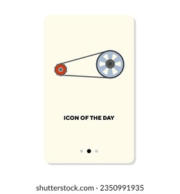 Bicycle equipment flat icon. Bicycle chain with gears isolated vector sign Sport and health concept. Vector illustration symbol elements for web design and apps