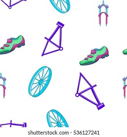 Bicycle equipment pattern. Cartoon illustration of bicycle equipment vector pattern for web