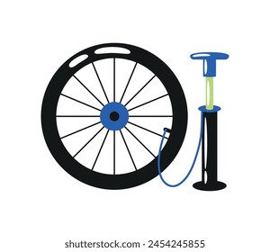 bicycle equipment pump up isolated design