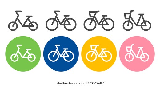 Bicycle etiquette vector icon set illustration black and white material bicycle insurance