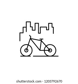 bicycle, exercise, park icon. Element of landscape for mobile concept and web apps illustration. Thin line icon for website design and development, app development. Premium icon