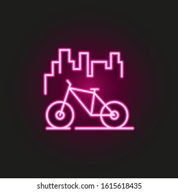 bicycle, exercise, park neon style icon. Simple thin line, outline vector of park and garden icons for ui and ux, website or mobile application