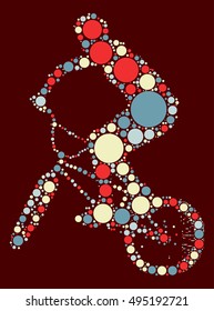 Bicycle Extreme shape vector design by color point
