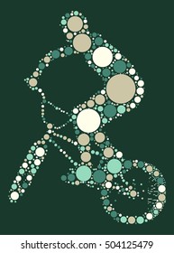Bicycle Extreme shape vector design by color point