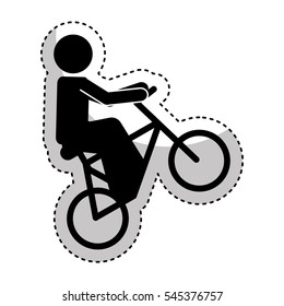 bicycle extreme sport icon vector illustration design