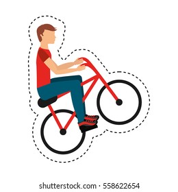 bicycle extreme sport icon vector illustration design