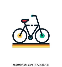 Iconos de contorno rellenados por bicicleta. Ilustración vectorial. Trazo editable. Icono aislado adecuado para web, infografías, interfaz y aplicaciones.