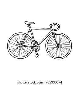 Bicycle Fixed Gear Doodle Icon