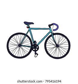 bicycle fixed gear doodle icon