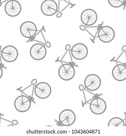 Bicycle Fixed Gear Seamless Doodle Pattern